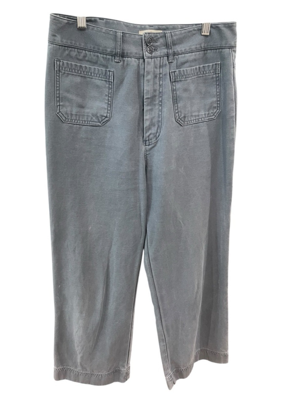 Marine Layer Love Me Tender High Waist Wide Leg Sailor Chino Pants SZ 8 Grey